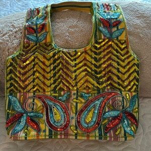 Sequined tote